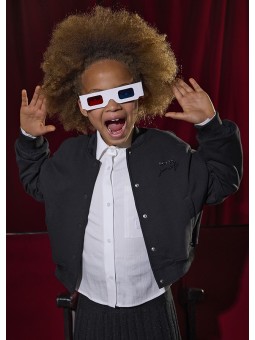 MAYORAL BLUZA DLA DZIEWCZYNKI ROZPINANA BOMBERKA CZARNA  7428/36