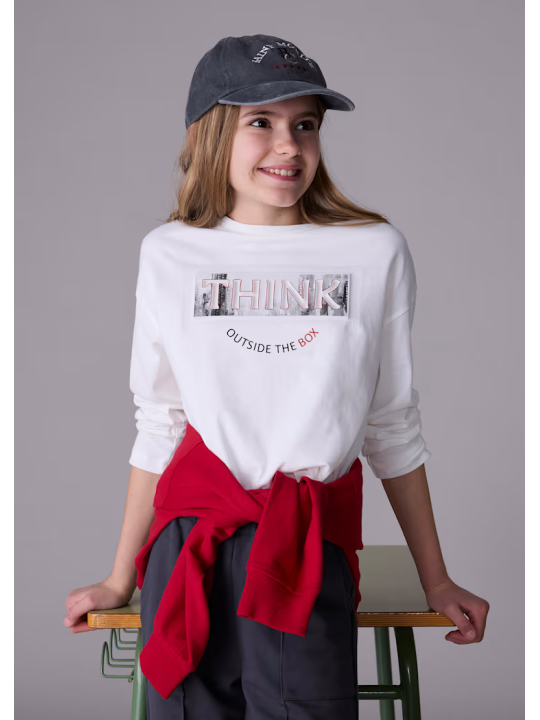 MAYORAL BLUZKA KOSZULKA NA DŁUGI RĘKAW DLA DZIEWCZYNKI KREM 7021/94