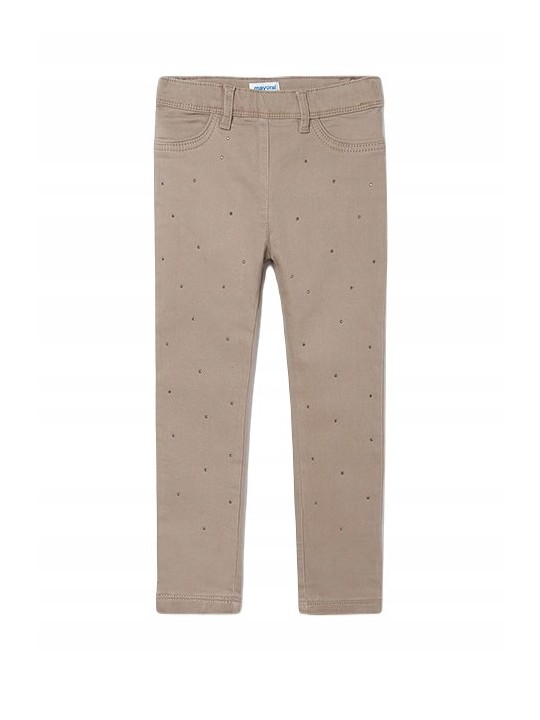 MAYORAL SPODNIE DLA DZIEWCZYNKI BRĄZ KRYSZTAŁKI 4761/61