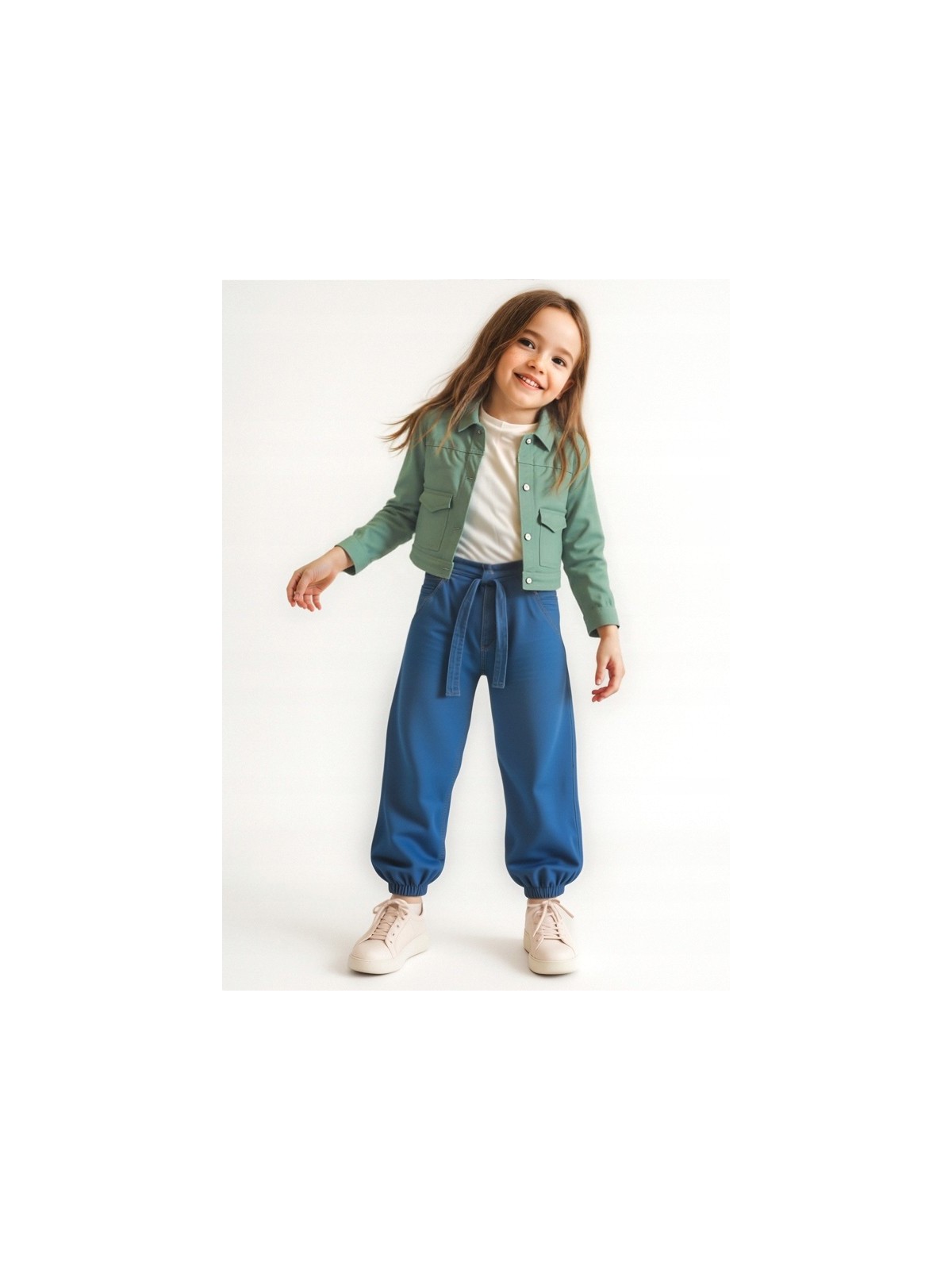 MAYORAL SPODNIE MATERIAŁOWE ŚCIĄGACZE NIEBIESKIE 3556/37