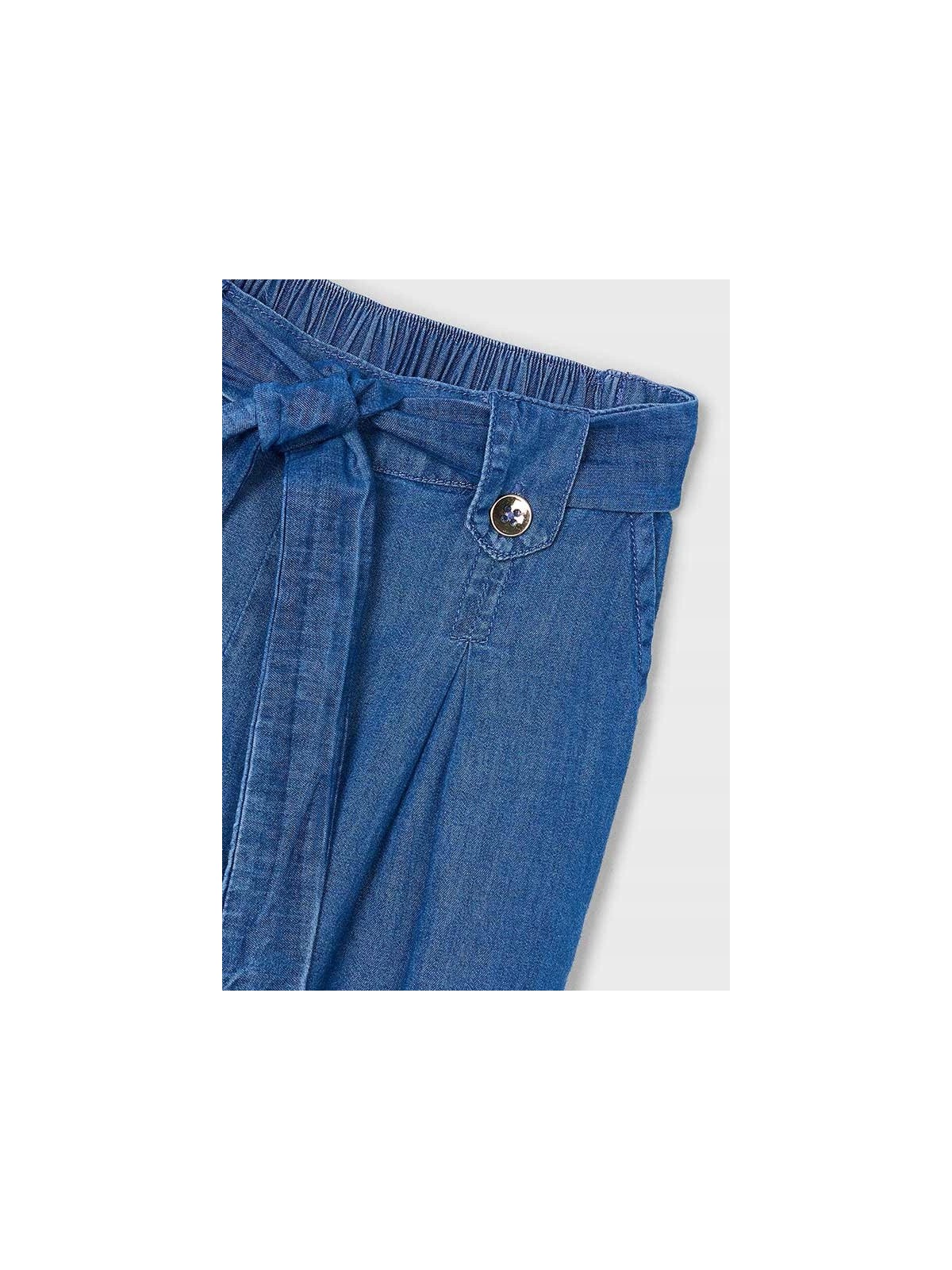 MAYORAL SPODNIE MATERIAŁOWE ŚCIĄGACZE NIEBIESKIE 3556/37