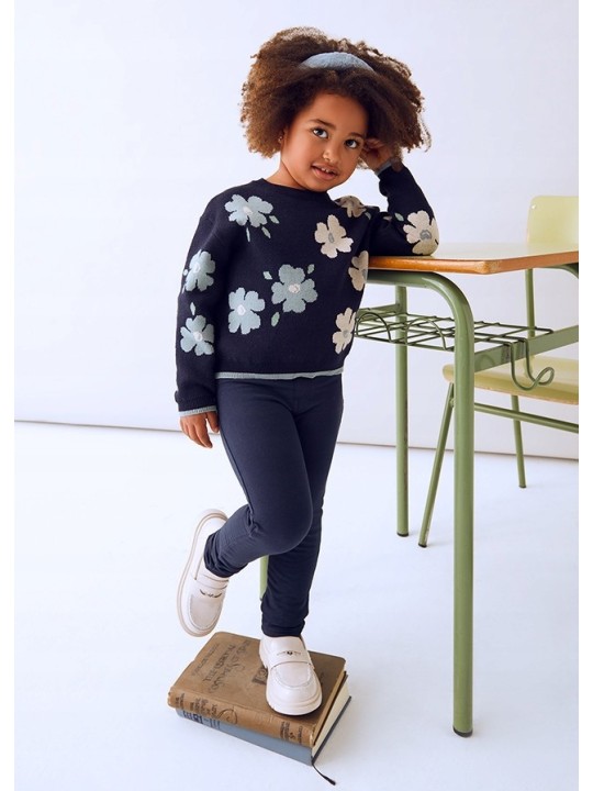 MAYORAL SPODNIE MATERIAŁOWE  DLA DZIEWCZYNKI GRANAT 511/38