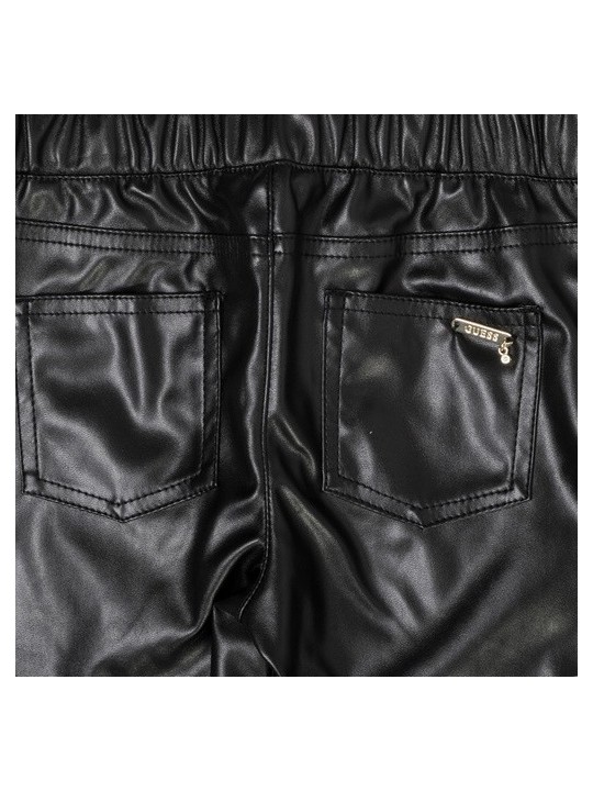 GUESS LEGINSY SKÓRZANE  DLA DZIEWCZYNKI CZARNE J0BB03WDE50