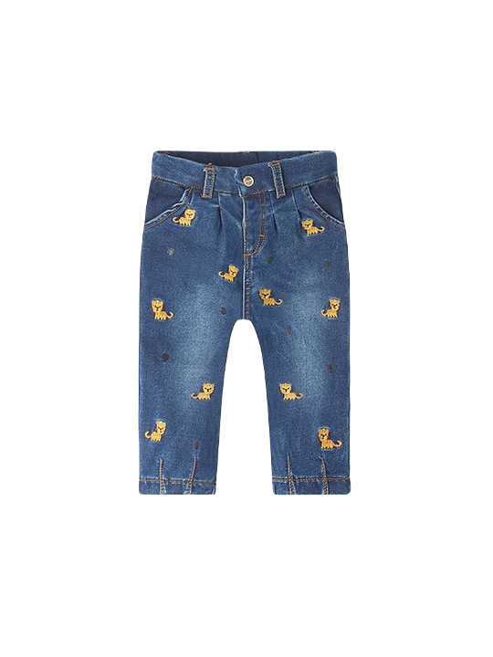 MAYORAL BABY SPODNIE JEANS SLOUCHY DLA DZIEWCZYNKI HAFTY 1517/5