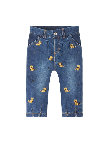 MAYORAL BABY SPODNIE JEANS SLOUCHY DLA DZIEWCZYNKI HAFTY 1517/5