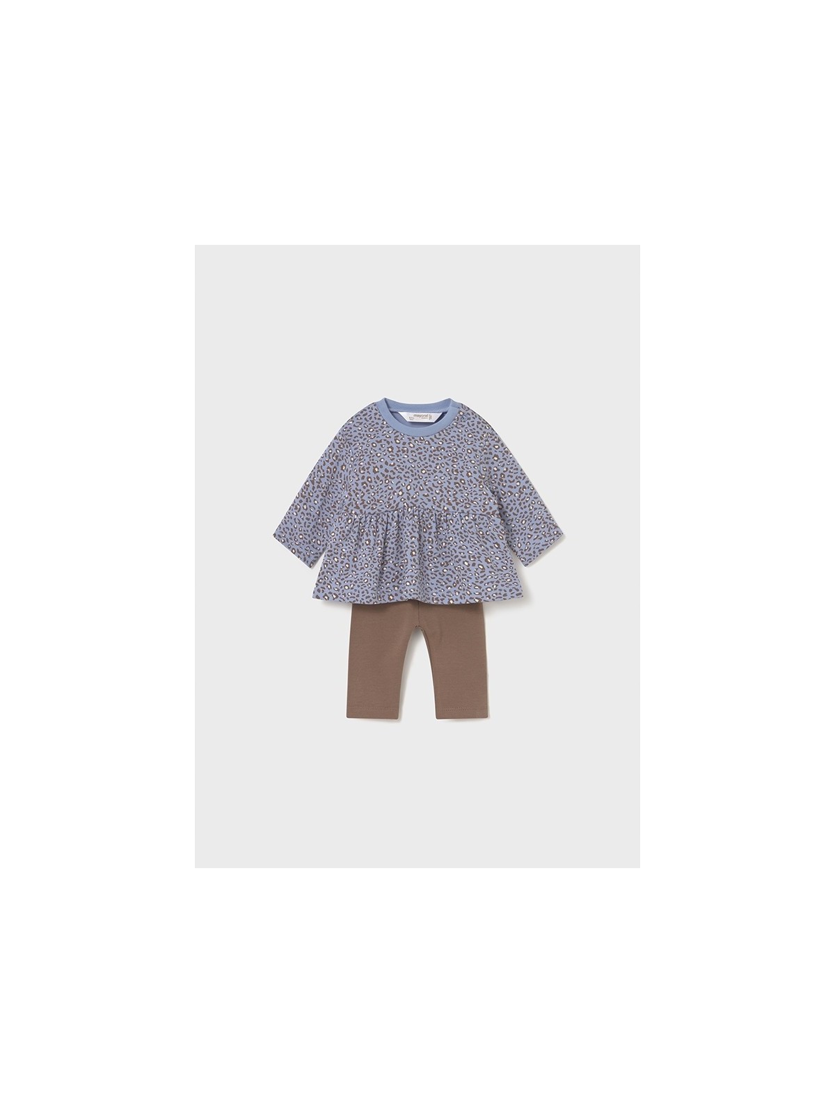 MAYORAL NEWBORN KOMPLET BLUZA PANTERKA LEGINSY BRĄZOWE 2726/2