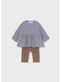MAYORAL NEWBORN KOMPLET BLUZA PANTERKA LEGINSY BRĄZOWE 2726/2