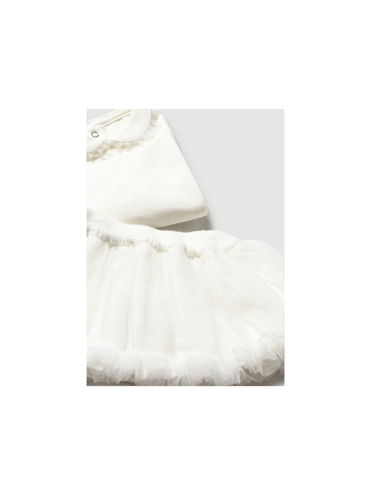 MAYORAL NEWBORN KOMPLET BODY SWETEREK SPÓDNICZKA TIUL 2830/60