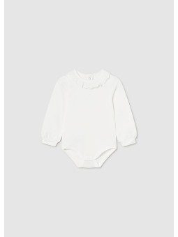 MAYORAL NEWBORN BODY DLA DZIEWCZYNKI  KREM KOŁNIERZYK  Z FALBANKĄ  125/43