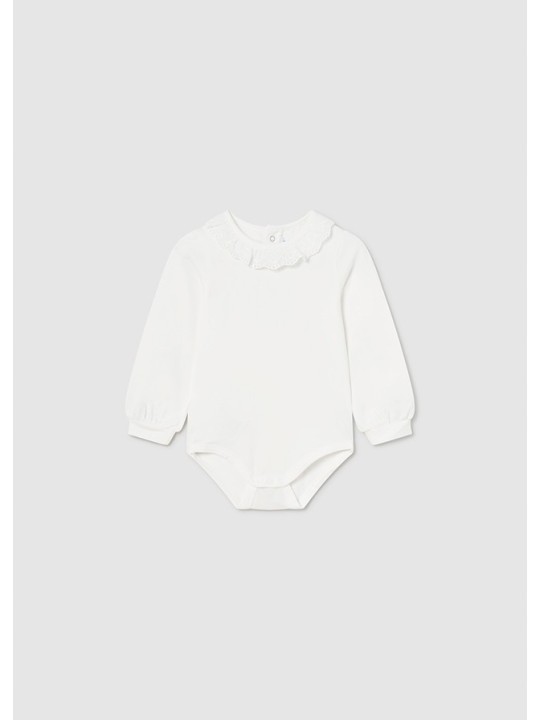 MAYORAL NEWBORN BODY DLA DZIEWCZYNKI  KREM KOŁNIERZYK  Z FALBANKĄ  125/43