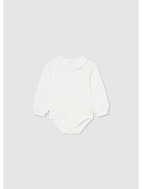 MAYORAL NEWBORN BODY DLA DZIEWCZYNKI  KREM KOŁNIERZYK  Z FALBANKĄ  125/43