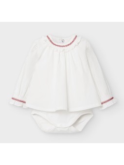 MAYORAL BABY BODY DLA DZIEWCZYNKI KOŁNIERZYK  Z FALBANKĄ  2780/26