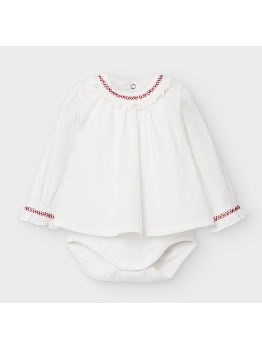 MAYORAL BABY BODY DLA DZIEWCZYNKI KOŁNIERZYK  Z FALBANKĄ  2780/26