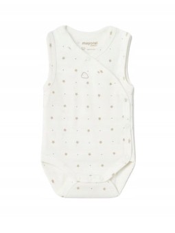 MAYORAL NEWBORN BODY NA NARAMKACH KREM W BEŻOWE GWIAZDKI 1747