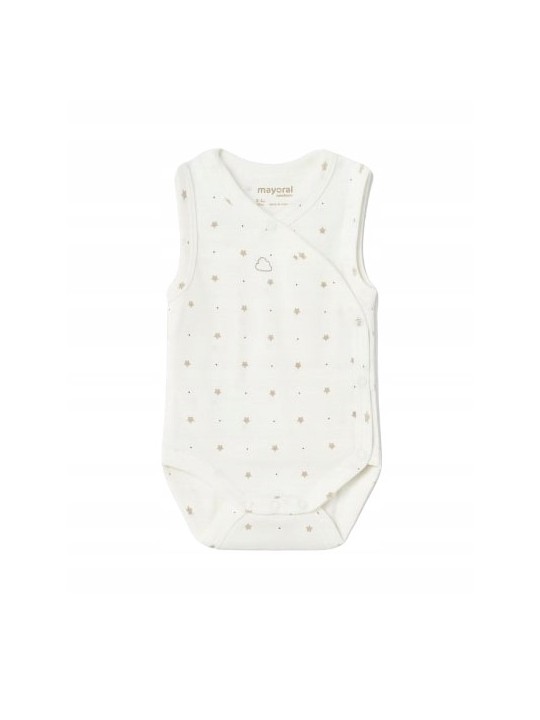 MAYORAL NEWBORN BODY NA NARAMKACH KREM W BEŻOWE GWIAZDKI 1747