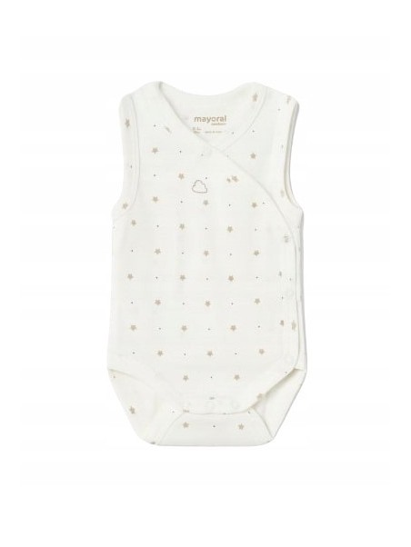 MAYORAL NEWBORN BODY NA NARAMKACH KREM W BEŻOWE GWIAZDKI 1747