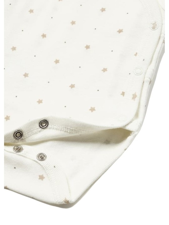 MAYORAL NEWBORN BODY NA NARAMKACH KREM W BEŻOWE GWIAZDKI 1747