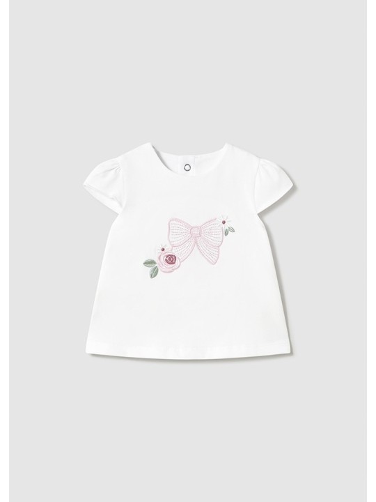 MAYORAL NEWBORN KOMPLET DRES BOLERKO ROZPINANE KOSZULKA NA KRÓTKI RĘKAW LEGINSY W KWIATKI 1761/82