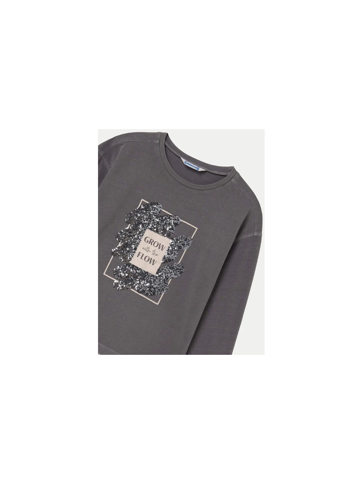 MAYORAL KOSZULKA BLUZKA NA DŁUGI RĘKAW SZARA CEKINY 7010/94