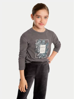 MAYORAL KOSZULKA BLUZKA NA DŁUGI RĘKAW SZARA CEKINY 7010/94