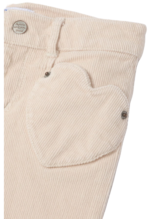 MAYORAL SZTRUKSOWE  SPODNIE DLA DZIEWCZYNKI KREM 4505/59