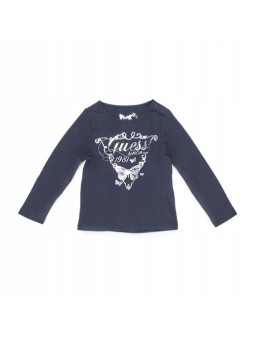 GUESS BLUZKA KOSZULKA DLA DZEWCZYNKI GRANAT SREBRNY NAPIS A73I05K5M20-C709