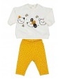 MAYORAL NEWBORN KOMPLET BLUZA KREM LEGINSY ŻÓŁTE W CZARNE KROPKI KOMPLET006