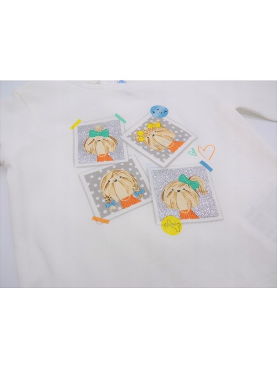 MAYORAL BLUZKA  DZIEWCZYNKA BABY KREMOWA NADRUK  PIESKI 2057/82