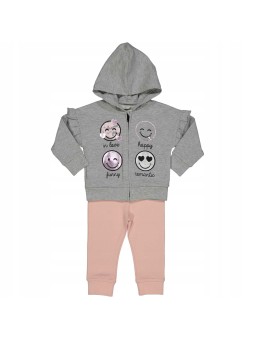 BIRBA  DRES KOMPLET DLA DZIEWCZYNKI BLUZA Z ROZPINANA Z KAPTUREM SPODNIE RÓŻOWE 999490300040