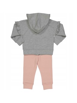 BIRBA  DRES KOMPLET DLA DZIEWCZYNKI BLUZA Z ROZPINANA Z KAPTUREM SPODNIE RÓŻOWE 999490300040