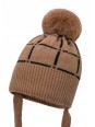 JAMIKS CZAPKA ZIMOWA DLA DZIECKA BRĄZ  Z POMPONEM WIĄZANA DAGGET II