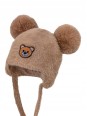 JAMIKS CZAPKA ZIMOWA DLA DZIECKA BRĄZ  Z POMPONAMI WIĄZANA AMPIO IIA