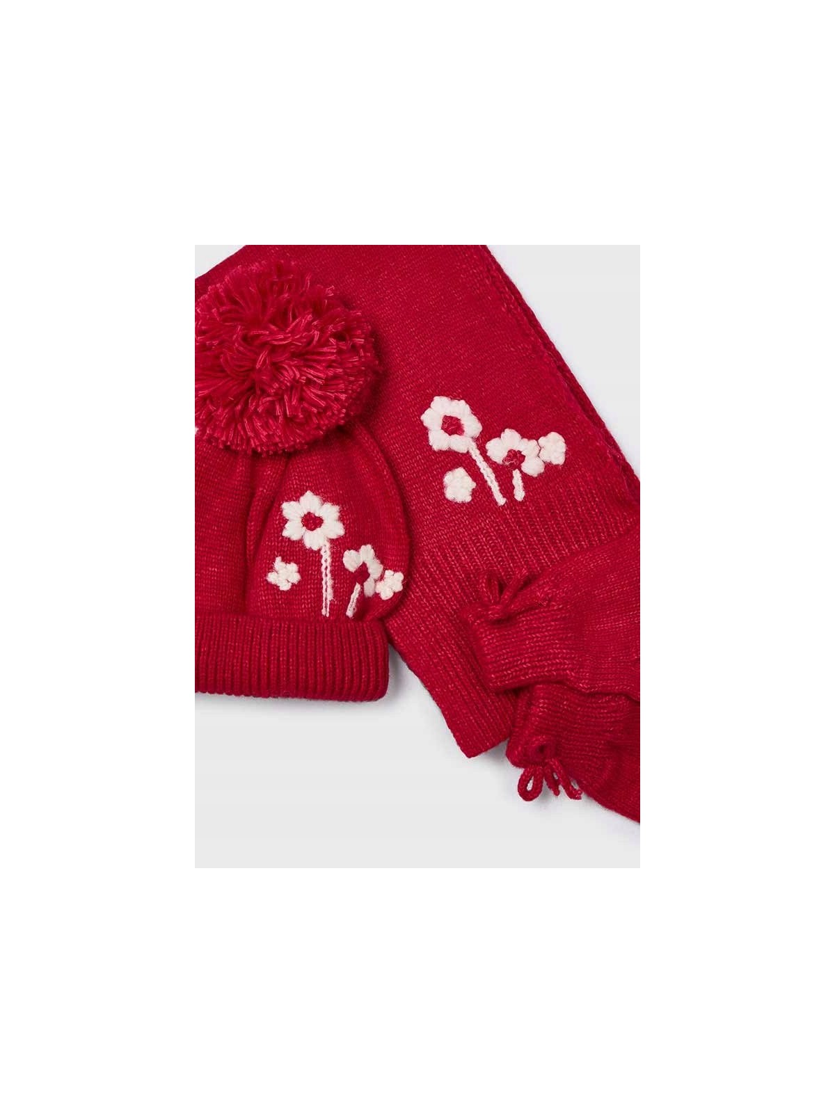 MAYORAL KOMPLET CZAPKA SZAL RĘKAWICZKI CZERWONY  10110/72