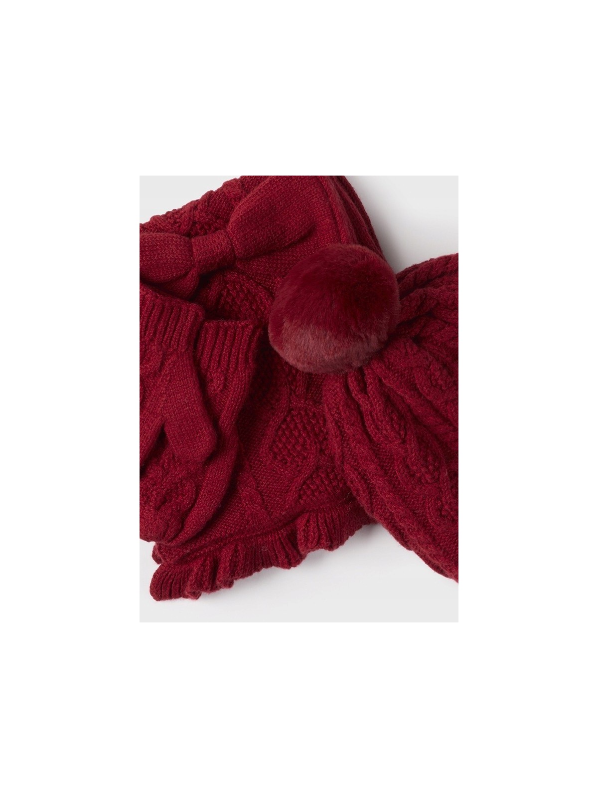 MAYORAL KOMPLET CZAPKA SZAL RĘKAWICZKI CZERWONY  10016/43