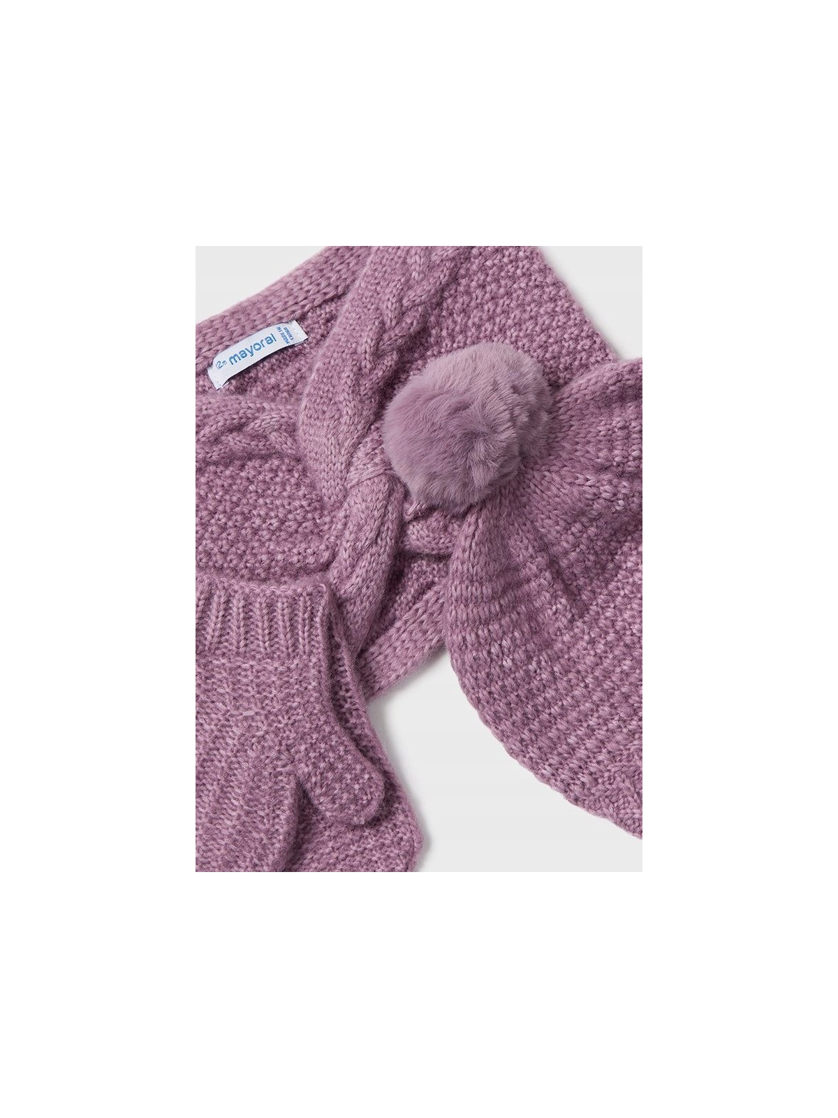 MAYORAL KOMPLET CZAPKA KOMIN RĘKAWICZKI WRZOS FIOLET 10014/40
